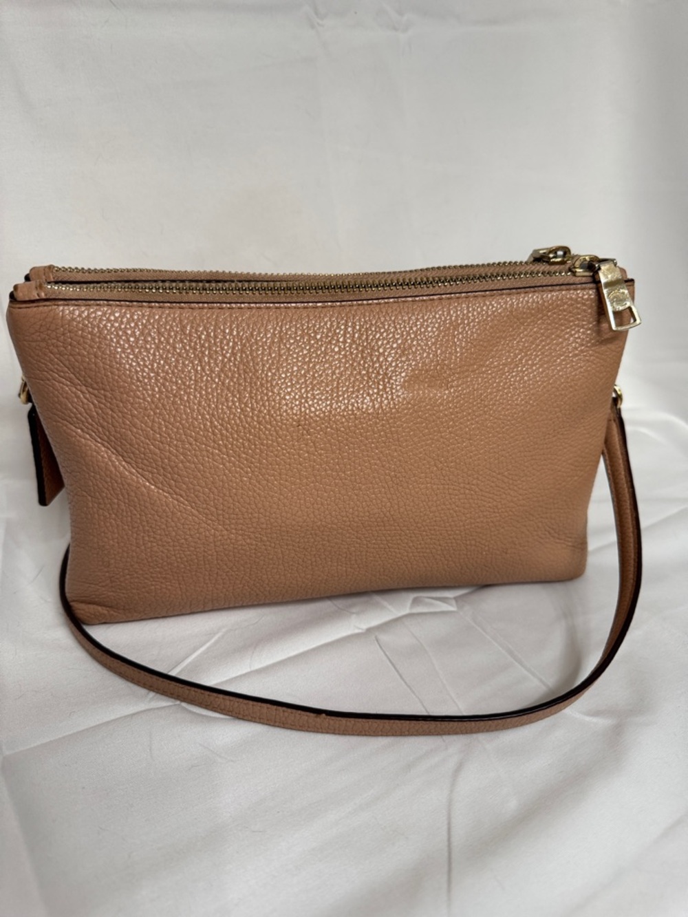 Coach Lyla rivet Tan Pebbled Leather Studded Crossbody - Picture 6 of 10